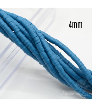 Rubber roundel 4mm marine blue, thread 40cm