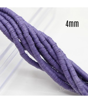 Каучук рондель 4мм фиолетовый, нить 40см