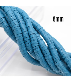 Rubber roundel 6mm marine blue, thread 40cm