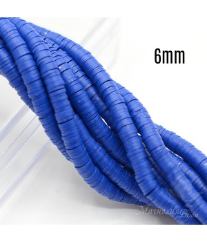 Rubber roundel 6mm royal blue, thread 40cm