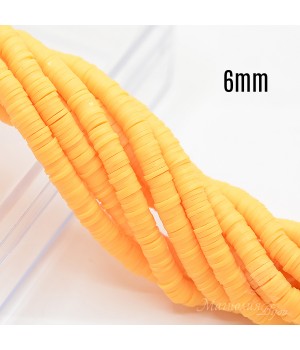 Rubber roundel 6mm orange, thread 40cm