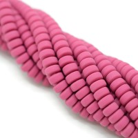 Rubber rondel (tablet) 6:3mm fuchsia, thread 40cm
