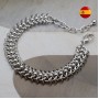 Pulsera acabada con cierre mosquetón 18mm 50cm, baño de rodio
