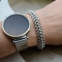 Pulsera acabada con cierre mosquetón 18mm 50cm, baño de rodio