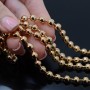 Ball chains 6.4mm 20cm, 24K gold plated
