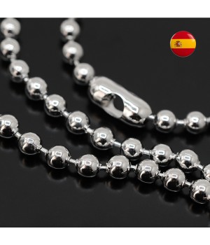 Ball chains 6.4mm 20cm, rhodium plated