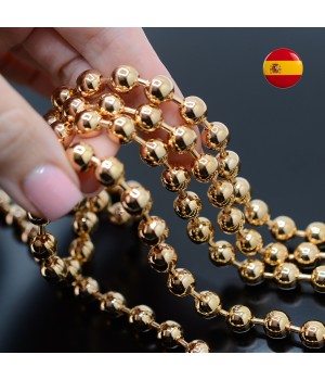 Ball chains 8mm 20cm, 24K gold plated