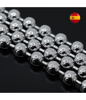 Ball chains 8mm 20cm, rhodium plated