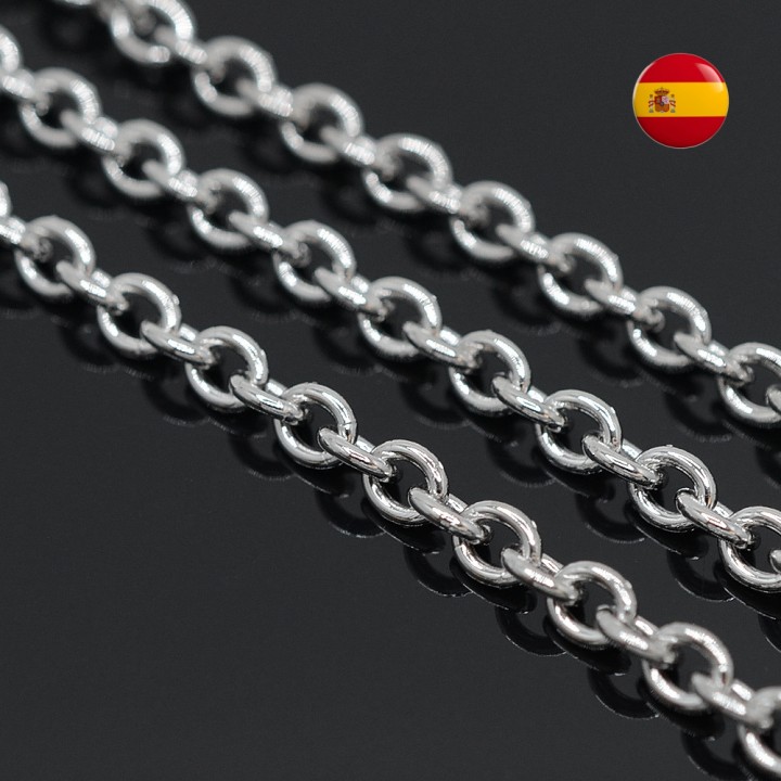 Anchor chain 4.5:5.5mm, rhodium plated