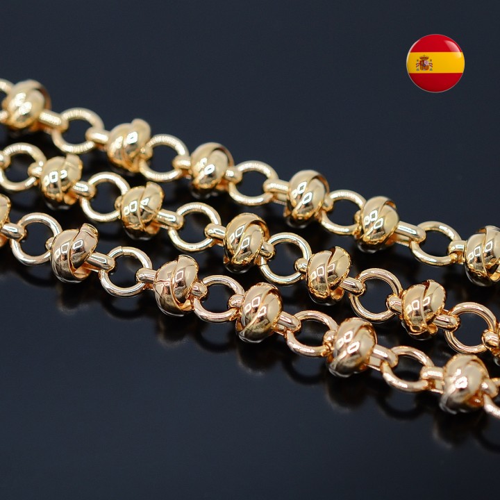 Cadena Nódulo 20cm baño de oro de 24K