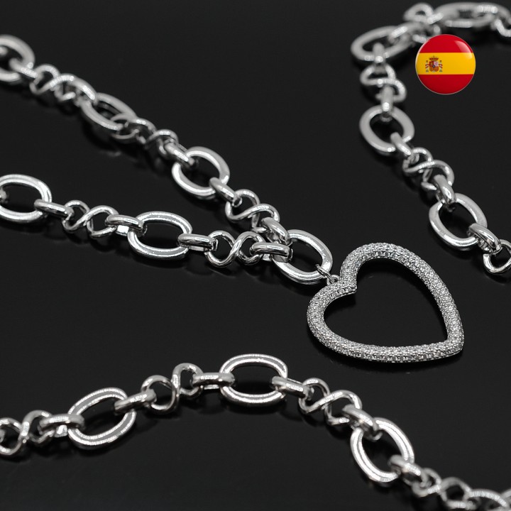 Brass Chain Infinity 20cm rhodium plated