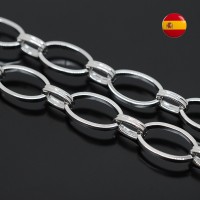 Крупная цепь с овальным звеном 20см род.покрытие