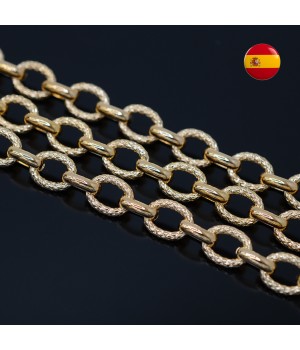 Cadena anilla ovalada 10:8mm dorado 24K, 50cm