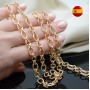Neo chain with oval ribbed link 10:7mm 50cm, 24K gold plated