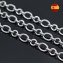 Neo chain with oval knurled link 10:7mm 50cm, rhodium plated