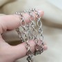 Neo chain with oval knurled link 10:7mm 50cm, rhodium plated