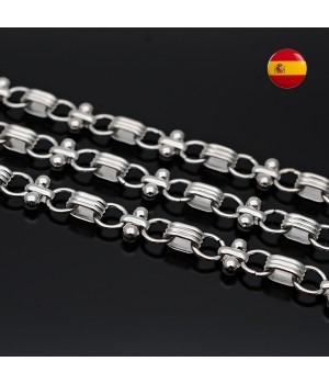 Brass chain 20cm rhodium plated