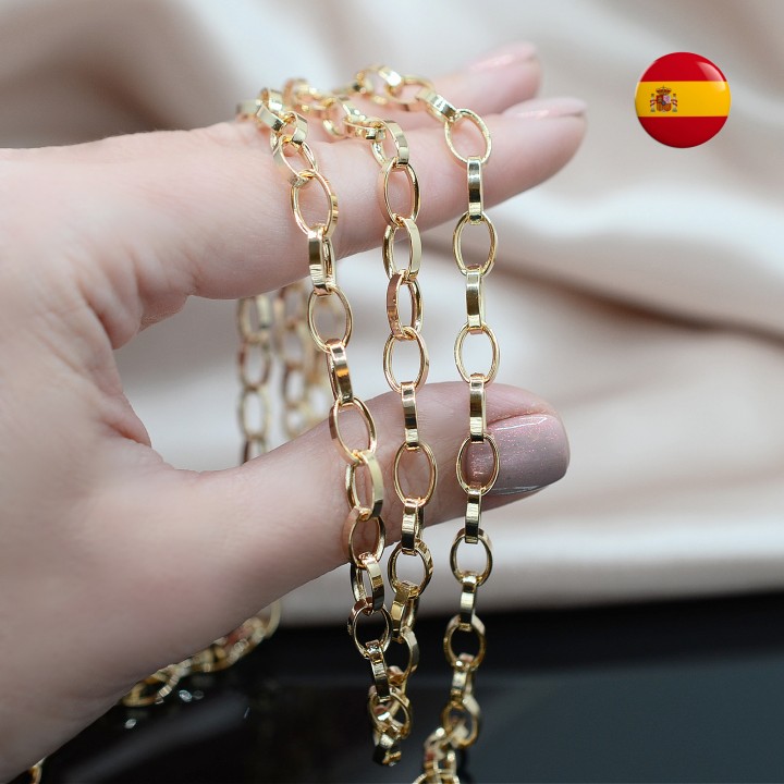 Chain Oval 9.5:6mm, 24 carat gold plated