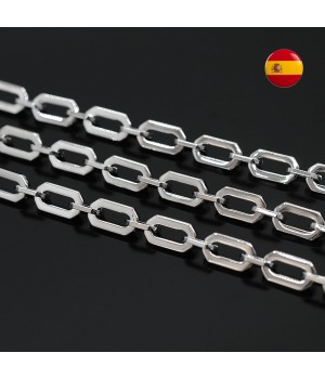 Chain Rectangular 50cm, rhodium plated