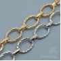 Large chain with a grooved link 50cm, gilding 24K
