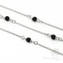 Chain with lava beads 3mm(Art.E20355-RS), 50cm(rhodium plated)