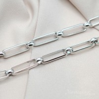 Крупная цепь Extra 50см(E21541-BB), родиевое покрытие