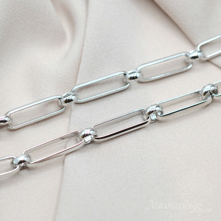Large chain Extra 50cm(E21541-BB), rhodium plated