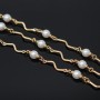 Goldfield! Chain with original Mallorca pearl color white 50cm, 24K gold plated