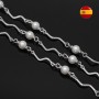 Goldfield! Chain with original Mallorca pearl white 50cm, rhodium plated