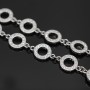 Chain bracelet with cubic zirkonia rhodium plated, 15cm