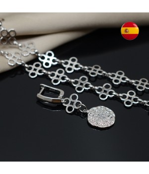 Bracelet chain Clover 11mm length 19cm, rhodium plated