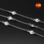 Anchor chain with Hearts 6mm 50cm rhodium plated