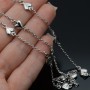 Anchor chain with Hearts 6mm 50cm rhodium plated