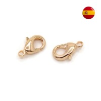 Замочек-лобстер 12мм, позолота 24К