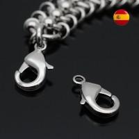 Замочек-лобстер 15мм, родиевое покрытие