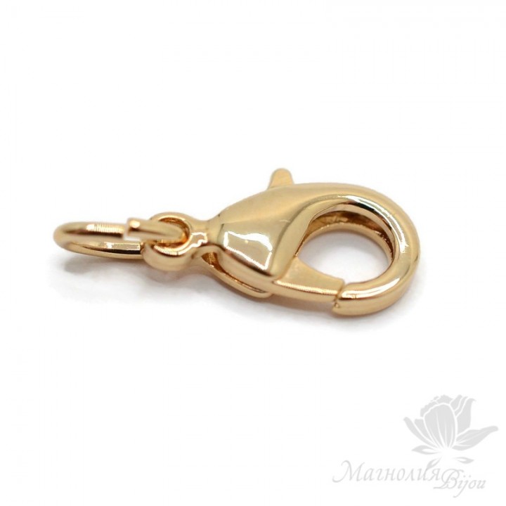 Lobster clasp 15mm, 24K gold plated
