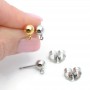 Rhodium Plated 6mm Ball Studs, 1 pair