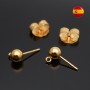 24K Gold Plated 6mm Ball Studs, 1 pair