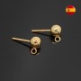 24K Gold Plated 6mm Ball Studs, 1 pair