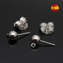 Rhodium Plated 6mm Ball Studs, 1 pair