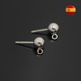 Rhodium Plated 6mm Ball Studs, 1 pair