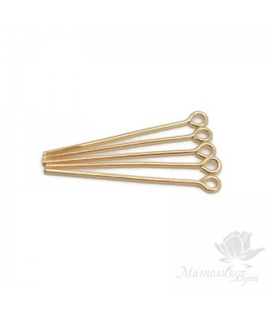 Pins with ring 35:0.7mm 24k gold plated, 10 pieces