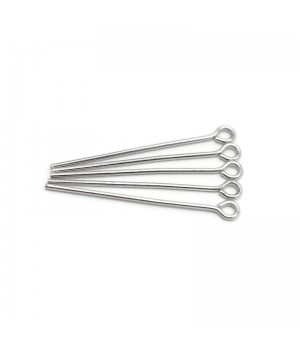 Ring pins 25:0.7mm rhodium plated, 10 pieces