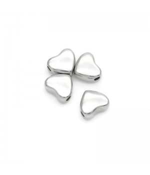 Бусина Сердечко 9мм нержавеющая сталь, 1 штука