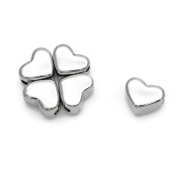 Cuenta Corazón 10mm acero inoxidable, 1 pieza