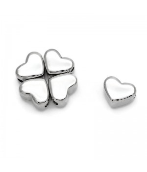 Бусина Сердечко 10мм нержавеющая сталь, 1 штука