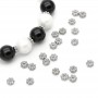 4mm Stainless Steel Daisy Flower Spacer Beads, 20 pcs