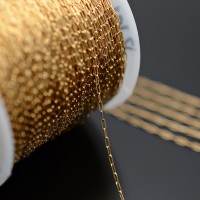 Gold Plated Stainless Steel Chains 1mm, 50cm