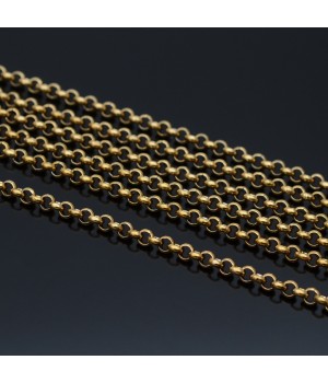 Цепочка Роло 3мм нержавеющая сталь позолота, 50см