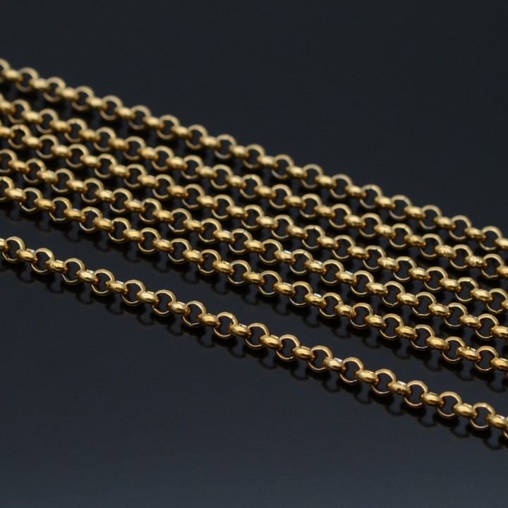 Цепочка Роло 3мм нержавеющая сталь позолота, 50см